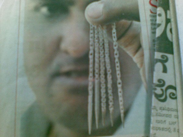 Linked chain with toothpicks at Kalavanchi