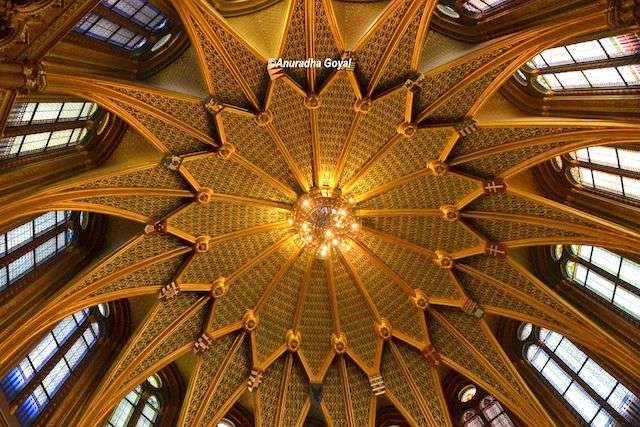 Ornate Ceiling of Parliament of Hungary
