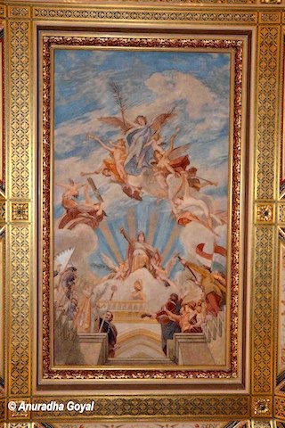 Paintings on the walls of Parliament of Hungary