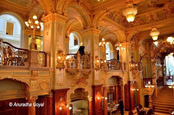 Ornate Interiors of New York Cafe, Budapest