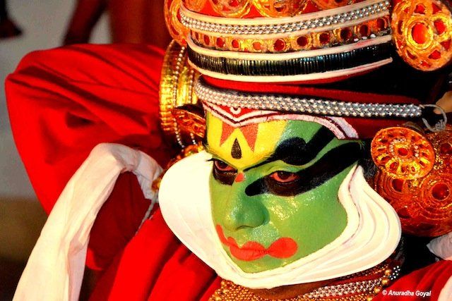 All decked up classical dance-drama Kathakali performer