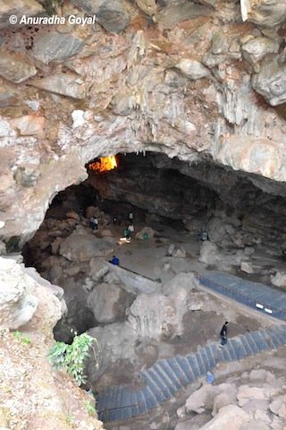 Entrance to the cave, look at the people to get a perspective of the size