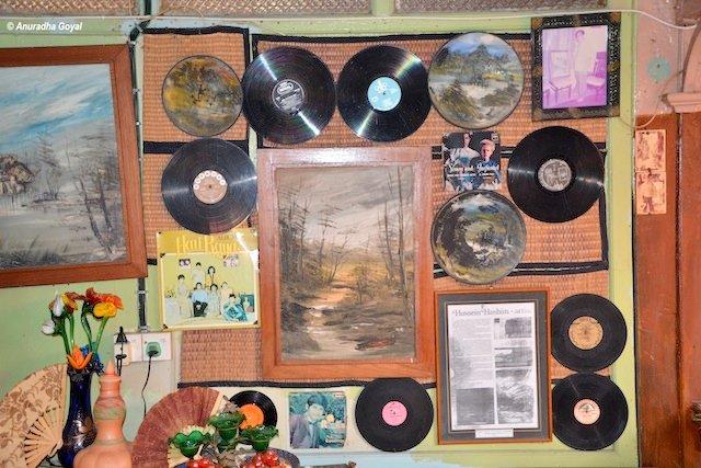 Old gramophone records at a traditional Malay House in Melaka