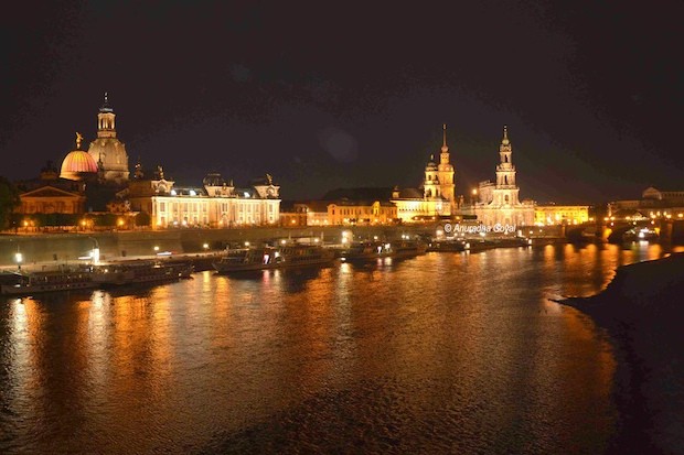 Dresden River Front at Night
