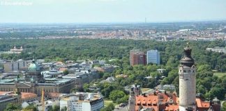 Landscape view of Leipzig cityscape, Germany