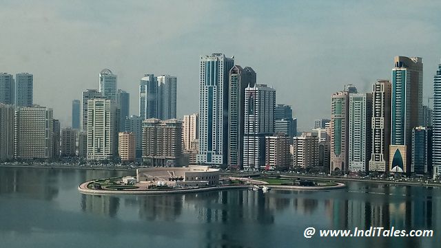 Asus Zenfone 3s Max - Sharjah skyline from behind a glass
