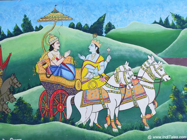Krishna Giving Gita Gyan to Arjun during Mahabharat War at Kurukshetra