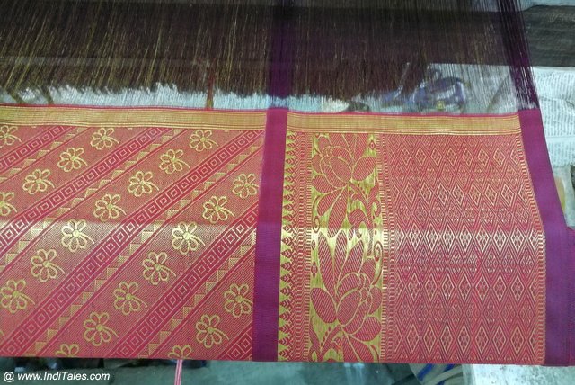 Weaving a silk saree