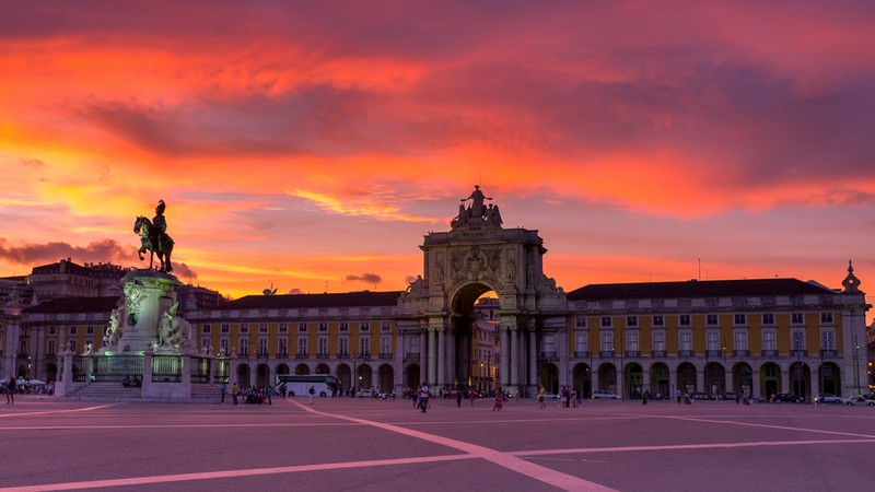 Market Square Lisbon at Sunset