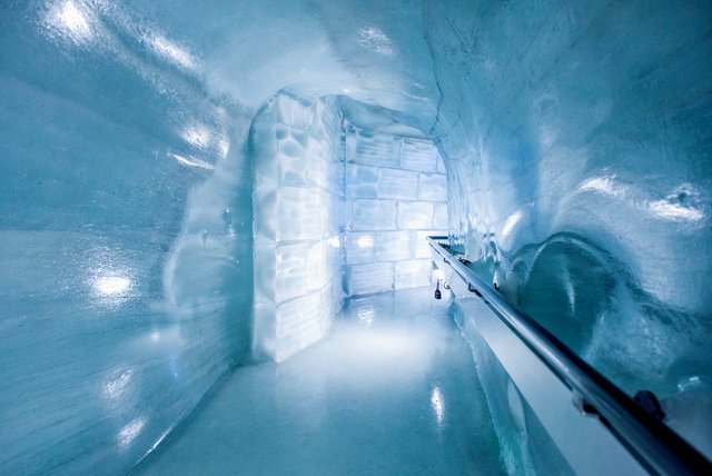 Walkway in an Ice Cave in Jungfrau 