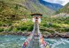 Iron chain bridge Tachogang Lhakhang over the Paro river - Bhutan History Heritage & Culture