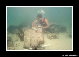 Diver at marine site of Dwarka