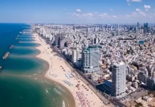 Aerial view of the beach and cityscape of Israel - Everything You Need To Know Before Visiting Israel