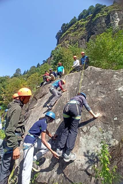 Rock Climbing exercise part of Basic Mountaineering Course